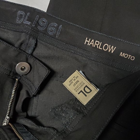 DL1961 'Harlow' Moto Black Skinny Jeans NWOT - Picture 8 of 12